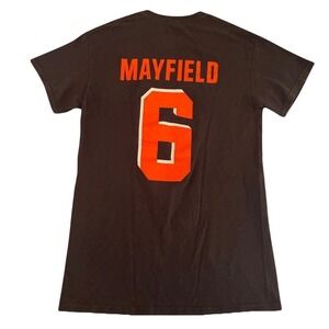 NFL Team Apparel Cleveland Browns Baker Mayfield T-Shirt Men Small Brown Fan Tee